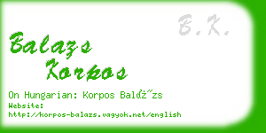 balazs korpos business card